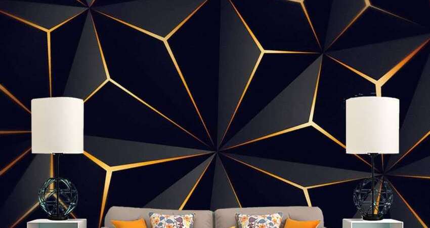 کاغذ دیواری سه بعدی طرح هندسی