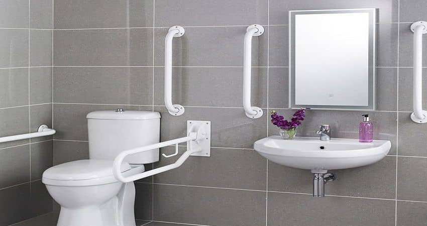 کاشی رنگ خاکستری برای سرویس بهداشتی کوچک