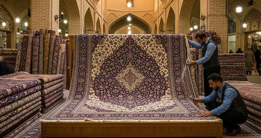 ویژگی های فرش ابریشم اصفهان اصل؛ از ظرافت تار و پود تا درخشش رنگ ها