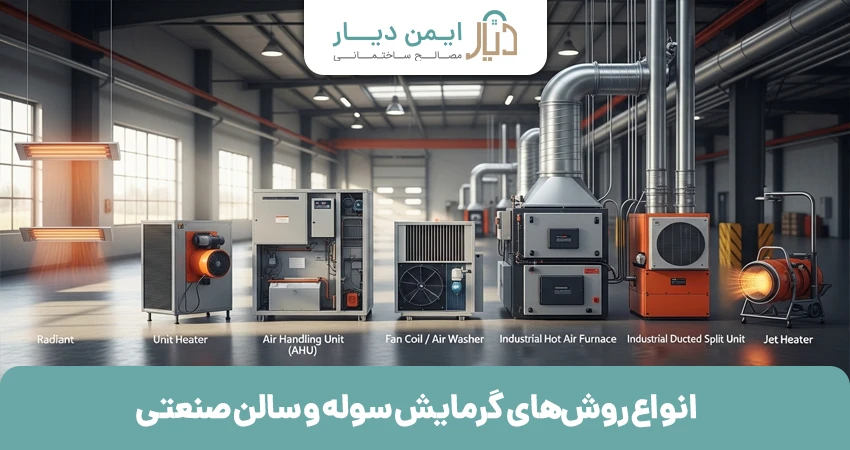 انواع روش های گرمایش سوله و سالن صنعتی